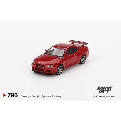 Nissan Skyline GT-R (R34) V-Spec - Röd 781 - Mini GT - 1:64