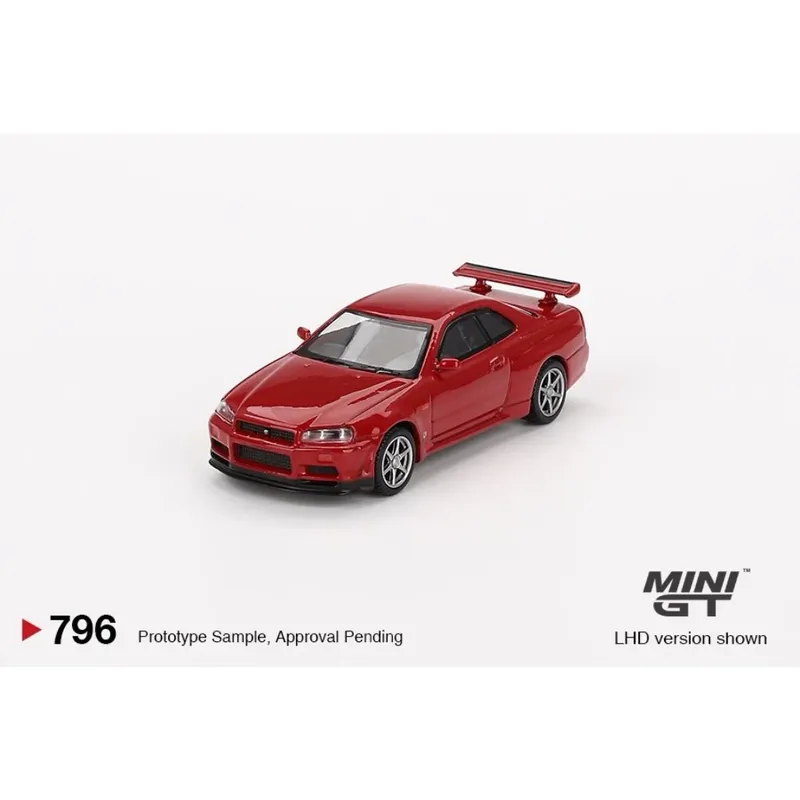 Nissan Skyline GT-R (R34) V-Spec - Röd 781 - Mini GT - 1:64