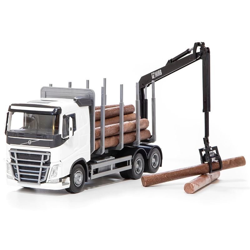 Volvo - Timmerbil med kran - Vit - EMEK - 33 cm