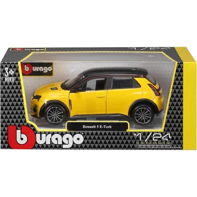 Renault 5 E-Tech - Gul / Svart - Bburago - 1:24