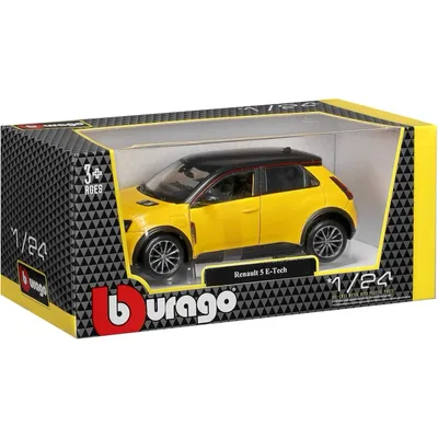 Renault 5 E-Tech - Gul / Svart - Bburago - 1:24