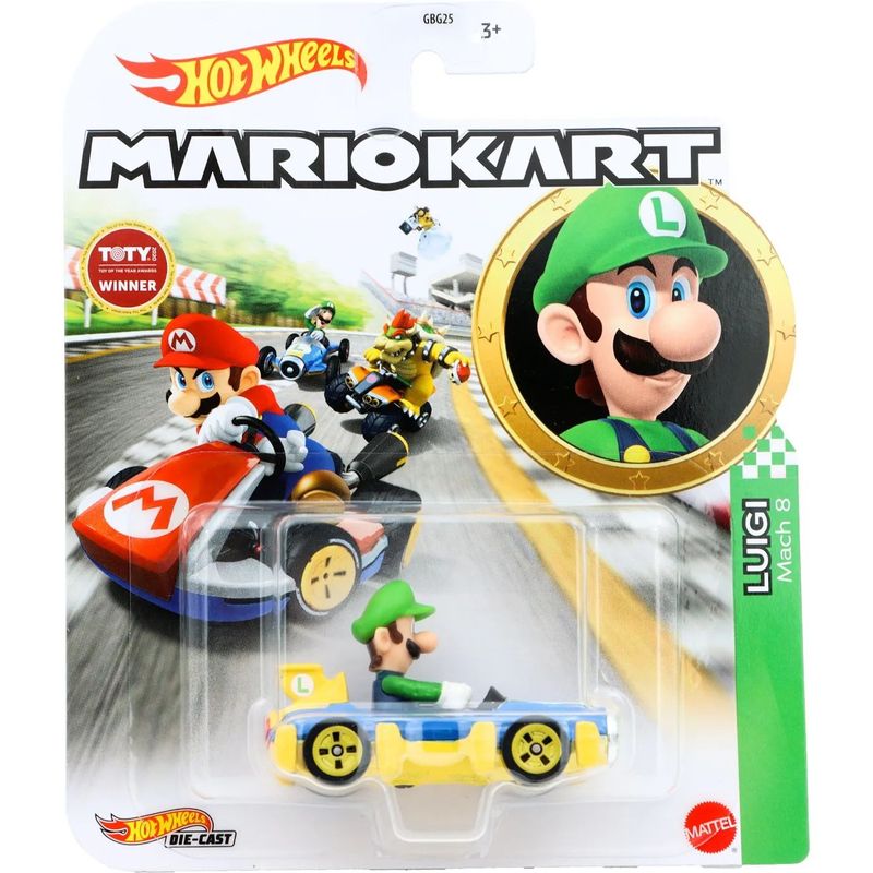 Luigi - Mario Kart - Mach 8 - Hot Wheels