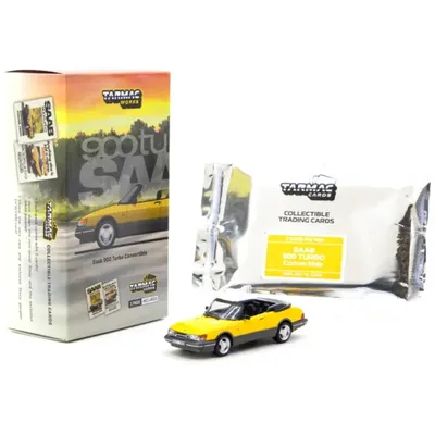 Saab 900 Turbo Convertible - Gul - Tarmac Works - 1:64