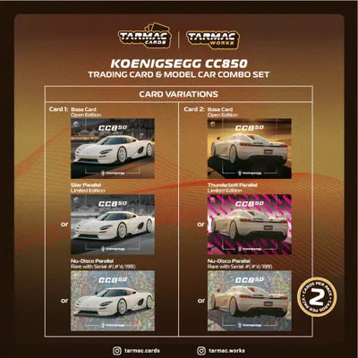 Koenigsegg CC850 - Vit - Cards Combo Set - GLOBAL64 - Tarmac - 1:64