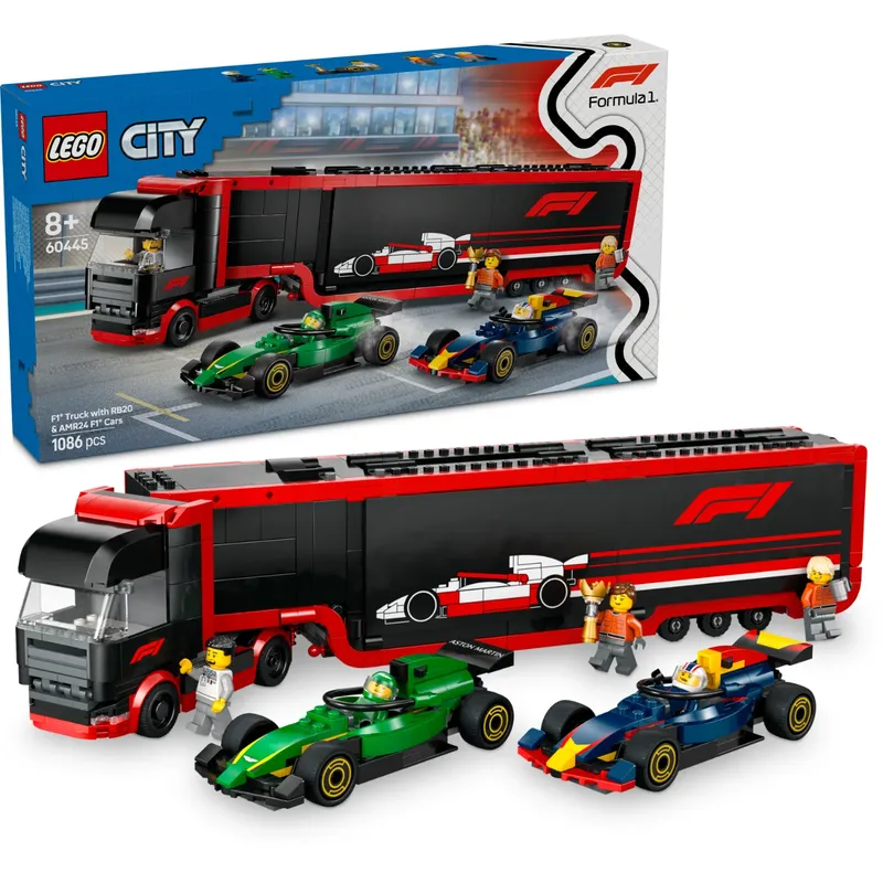 F1 Truck with RB20 & AMR24 - Formula 1 - City - 60445 - LEGO