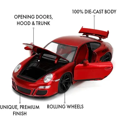 Porsche 911 GT3 (997) - Röd - Pink Slips - Jada Toys - 1:24