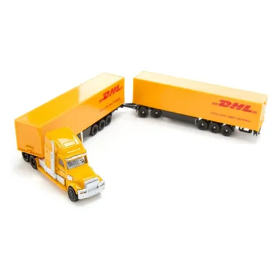 Långtradare DHL - Dragbil med 2 trailers - Siku - 1:87