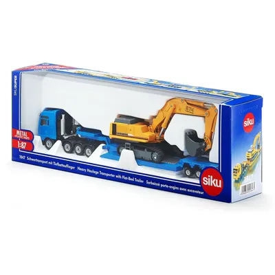 MAN Dragbil + Trailer med Liebherr Grävmaskin - 1847 - Siku