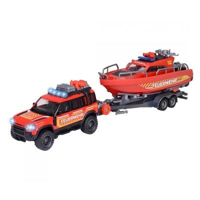 Land Rover Fire Rescue + Boat - Majorette Grand Series