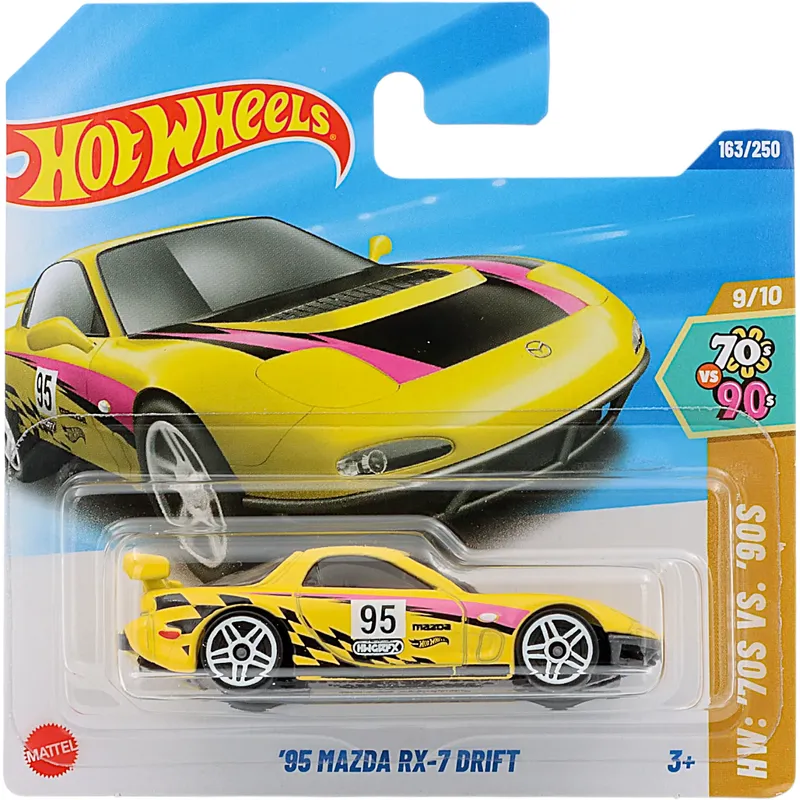 '95 Mazda RX-7 Drift - Gul - HW: '70S VS. '90S - 163/250 - Hot Wheels