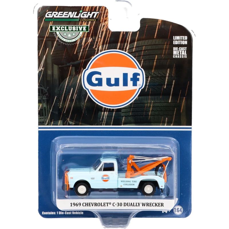 1969 Chevrolet C-30 Dually Wrecker - Gulf - Greenlight