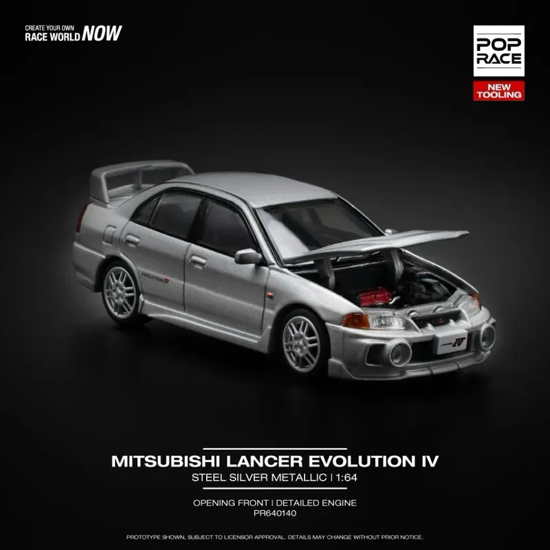 Mitsubishi Lancer Evolution IV - Silver - Pop Race - 1:64