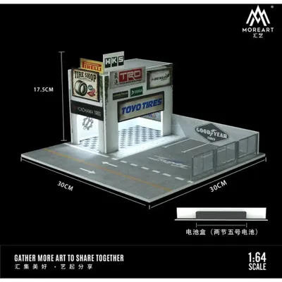 Vintage Auto Repair Shop - LED-belysning - 1:64