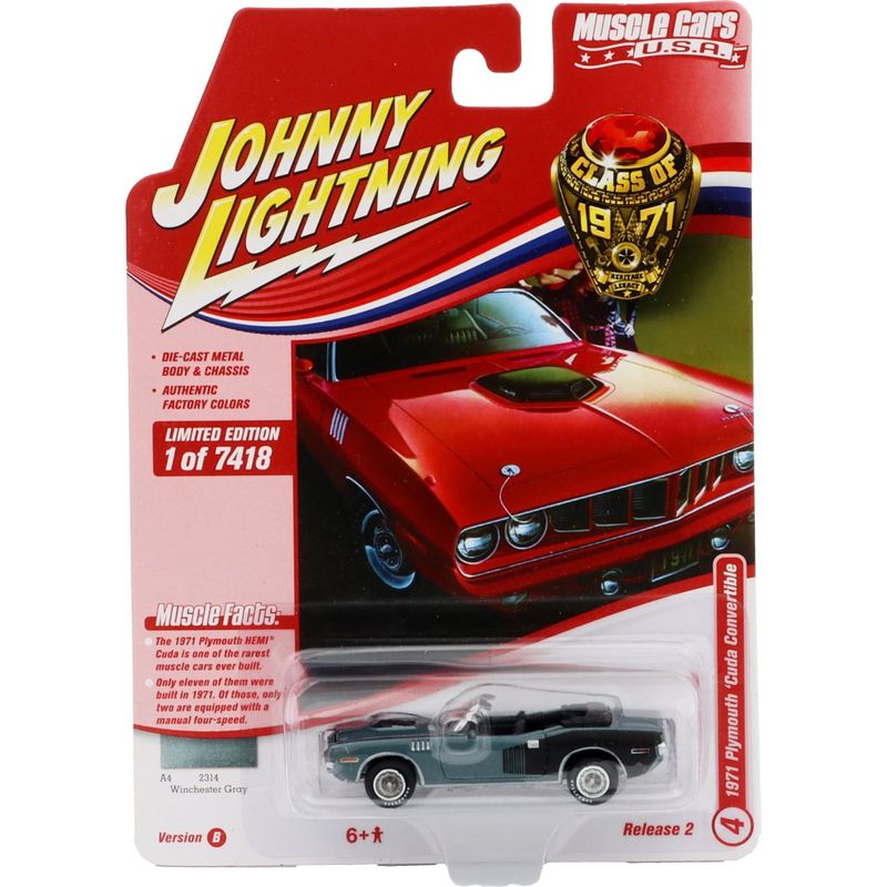 1971 Plymouth Cuda Convertible - Grå - JL - 1:64