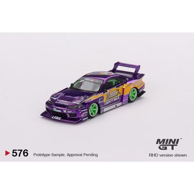 SKADAD FÖRPACKNING - LB-Super Silhouette Nissan S15 SILVIA #555 - Mini GT - 1:64