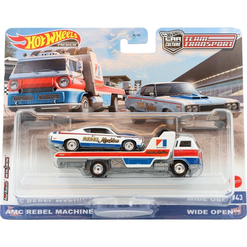 AMC Rebel Machine + Wide Open - Team Transport - Hot Wheels