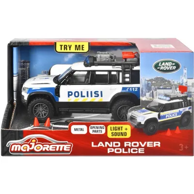 Finsk Polisbil - Land Rover - Majorette Grand Series - 12 cm