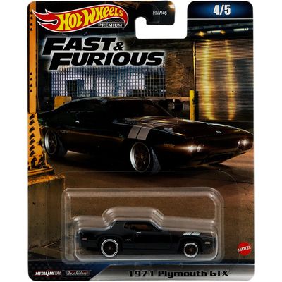 Mattel Hot Wheels Fast & Furious '71 Plymouth GTX 3/5 - 1:64 Scale Diecast Car, Black - View #4