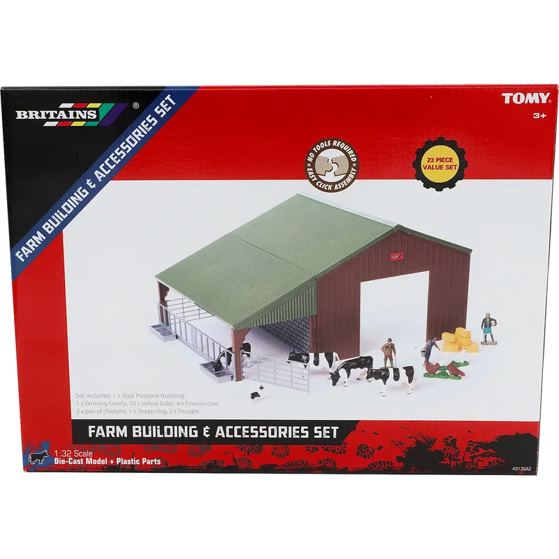 Bondgård med tillbehör - Farm Building & Accessories Set - Britains
