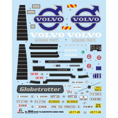 Volvo F16 Globetrotter Canvas - 3945 - Italeri - 1:24