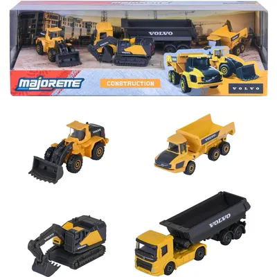 Volvo Construction - 4-pack med leksaksbilar - Majorette