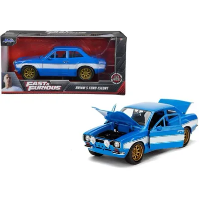 Brian's Ford Escort - Blå - Fast & Furious - Jada - 1:24