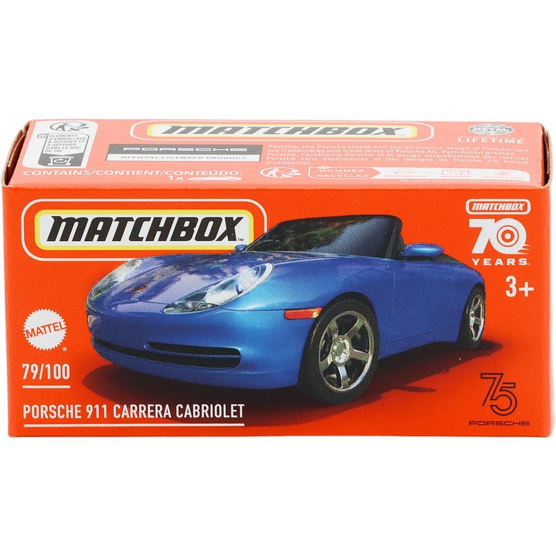 Porsche 911 Carrera Cabriolet - Blå - Power Grab - Matchbox