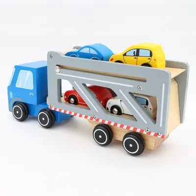 Biltransport med 4 bilar i trä - Small Foot