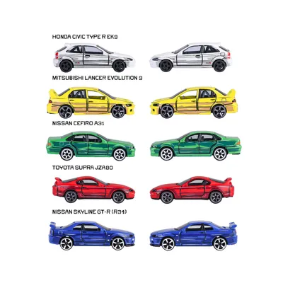 JDM Legends Anime - 5-pak med japanske biler - Giftpack - Majorette