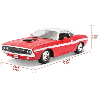 1970 Dodge Challenger R/T Coupe - Röd - Maisto - 1:24