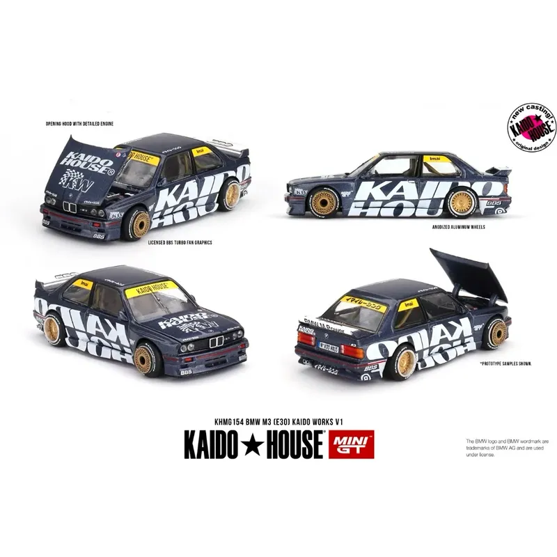 BMW M3 (E30) Kaido Works V1 - Blå - Mini GT - 1:64