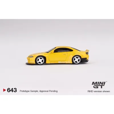 Nissan Silvia Rocket Bunny - Gul - 643 - Mini GT - 1:64