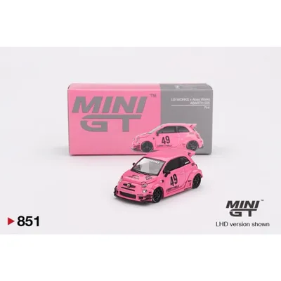 LB-WORKS x Abas Works ABARTH 595 - Rosa - Mini GT - 1:64