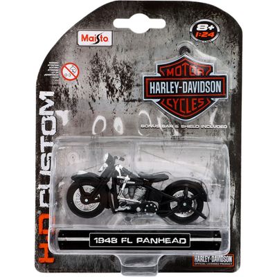 1948 FL Panhead - Harley-Davidson - Svart - Maisto - 1:24