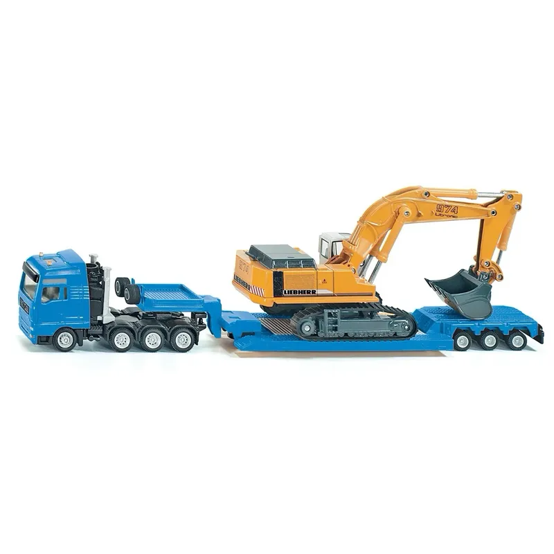 MAN Dragbil + Trailer med Liebherr Grävmaskin - 1847 - Siku