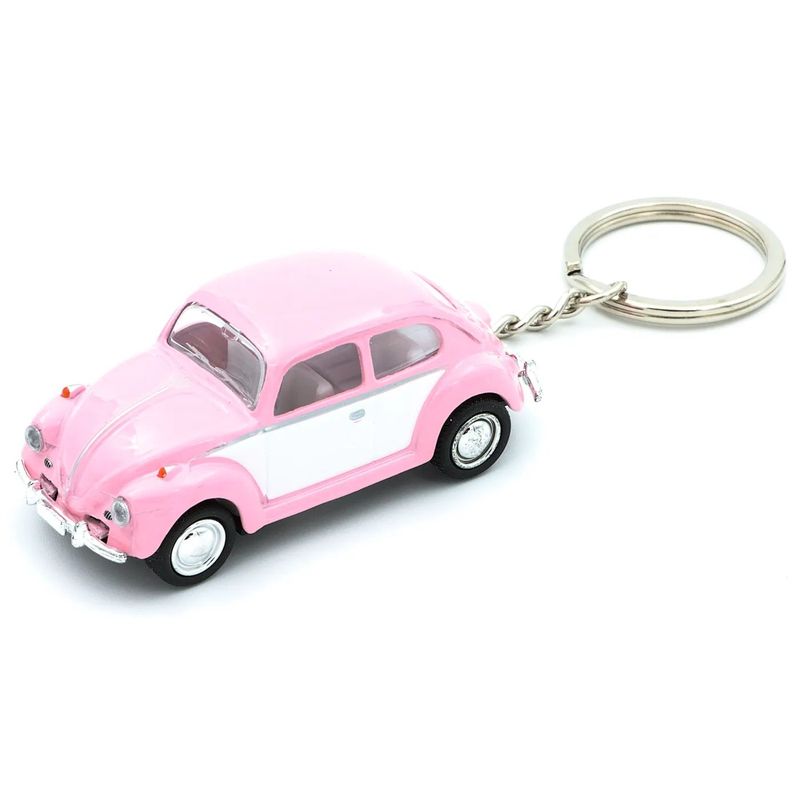 1962 Volkswagen Beetle - Nyckelring - Rosa - Kinsmart - 6 cm
