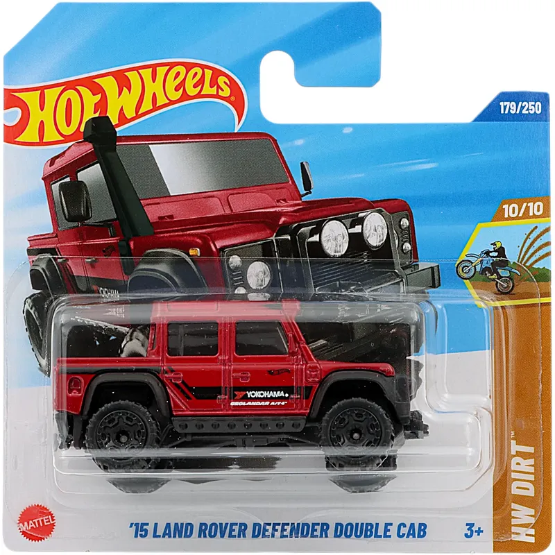 '15 Land Rover Defender Double Cab - Röd - HW Dirt - 179/250 - Hot Wheels