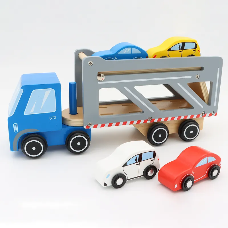 Biltransport med 4 bilar i trä - Small Foot