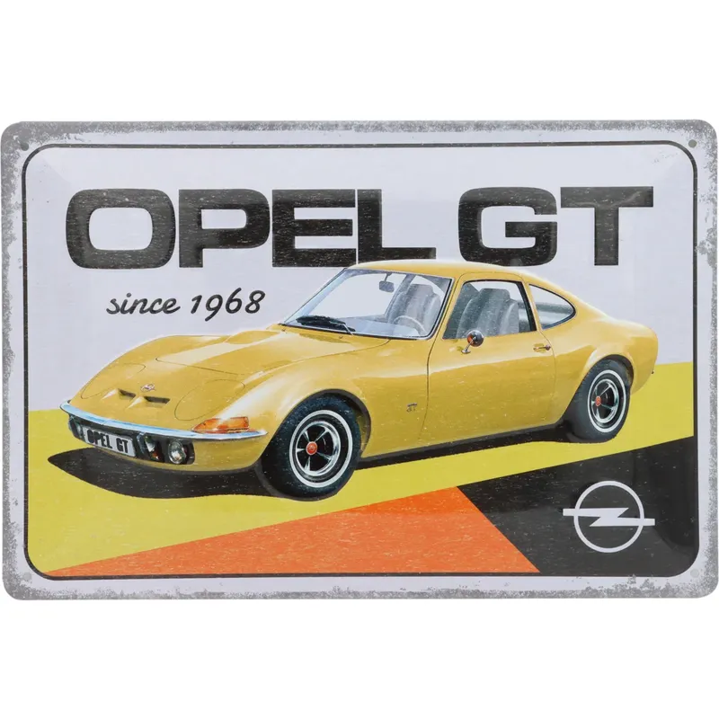 Opel GT - Since 1968 - Plåtskylt - 20x30 cm