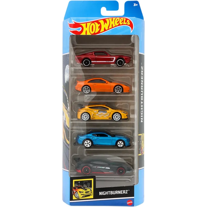 Nightburnerz - 5-pack leksaksbilar - Hot Wheels