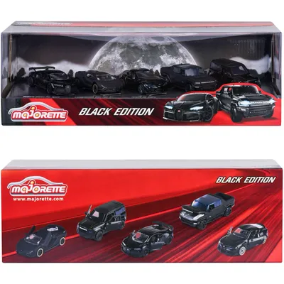 Giftpack - 5 leksaksbilar - Black Edition - Majorette