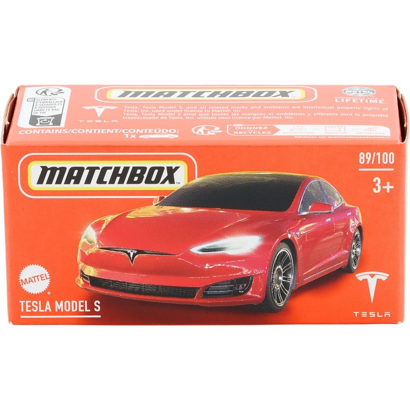 Tesla Model S - Röd - Power Grab - Matchbox