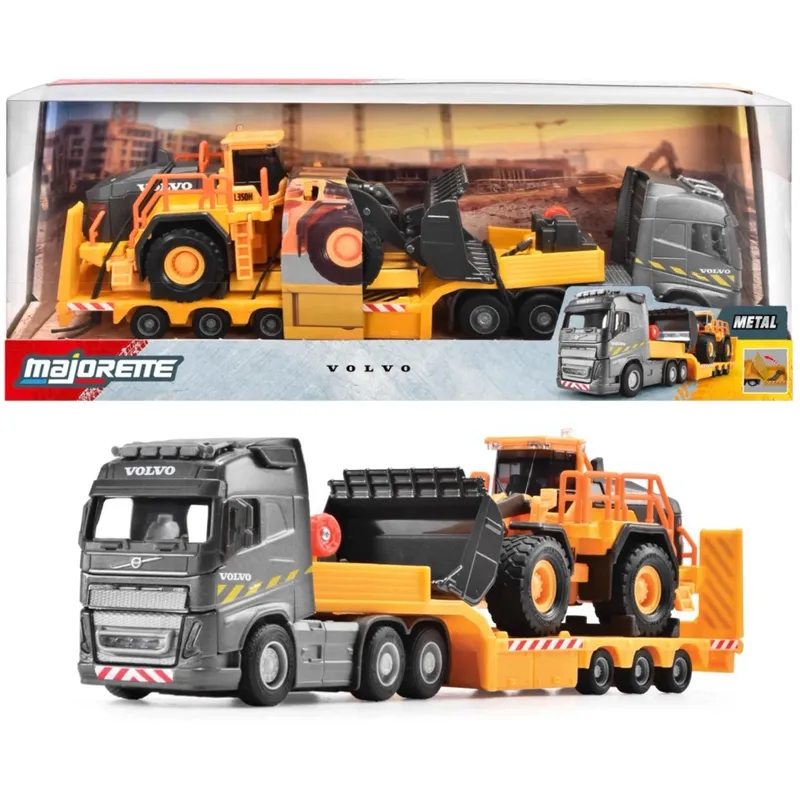 Volvo L350H + FH16 Dragbil med Trailer - Majorette - 35 cm