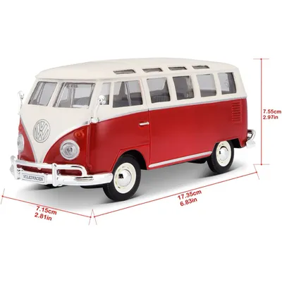 Volkswagen Van "Samba" Bus - Röd - Maisto - 1:25