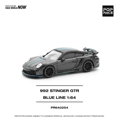 Porsche 911 (992) Stinger GTR - Carbon Edition (Blue Line) - 192 - Pop Race - 1:64