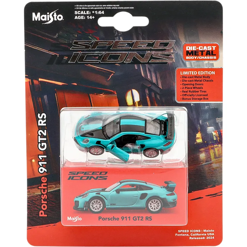 Porsche 911 (991) GT2 RS - Blågrön - Speed Icons - Maisto - 1:64
