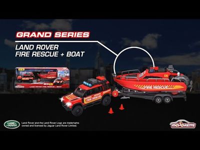 Land Rover Fire Rescue + Boat - Majorette Grand Series