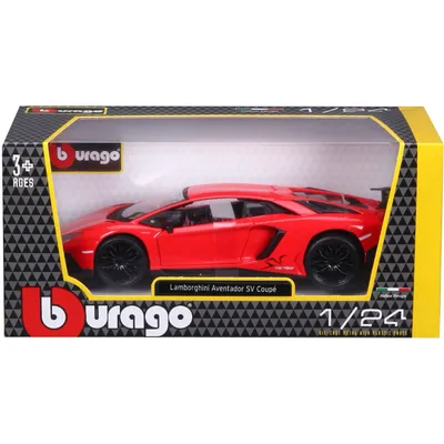 Lamborghini Aventador SV Coupé LP750-4 - Röd - Bburago 1:24