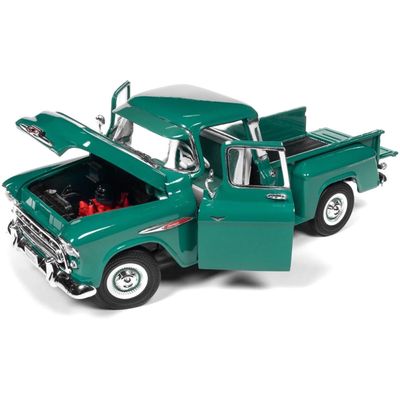 1957 Chevy 3100 Stepside - Grön - Auto World - 1:18