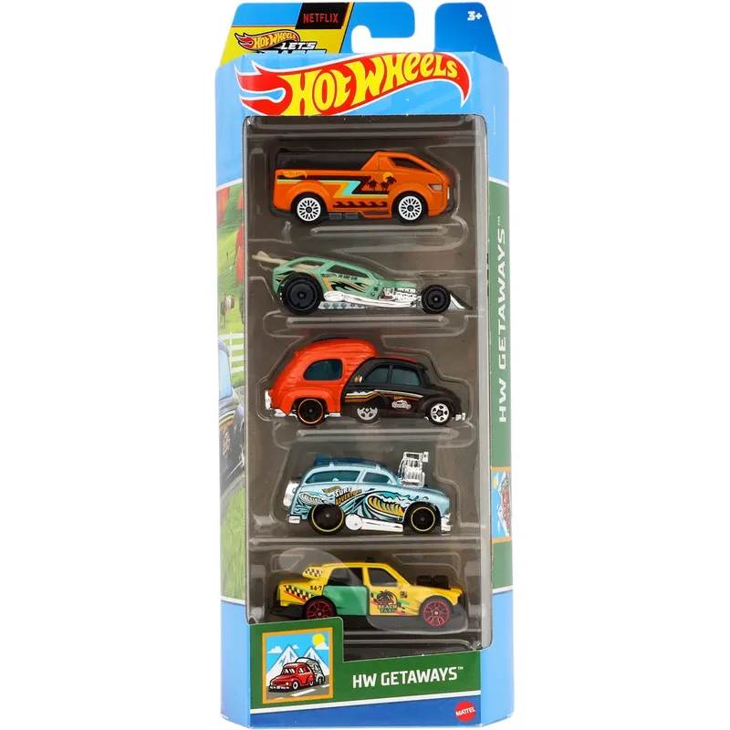 HW Getaways - 5-pack leksaksbilar - Hot Wheels